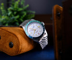 Load image into Gallery viewer, Oceanguard GMT - White w/ Coral and Turquoise Bezel
