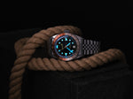 Load image into Gallery viewer, Oceanguard GMT - Jet Black w/ Rootbeer Bezel
