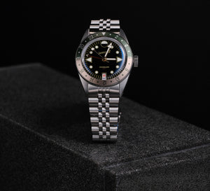 Oceanguard GMT - Jet Black w/ Elmwood and Sand Bezel